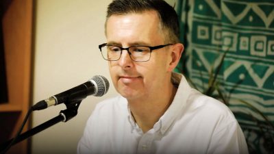 Worship leader sings Be Thou My Vision