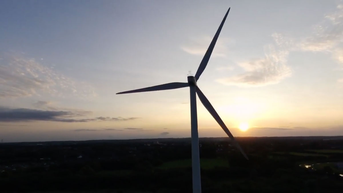 Wind turbine at dawn