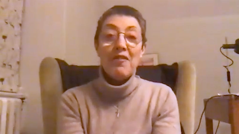 Hilary Ison talks to Anne Danerolle during Lockdown 3.0